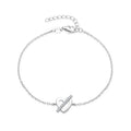 POLIVA Romantic 925 Sterling Silver Rhodium Plated Stone 3A Cubic Zirconia Heart Jewelry Bracelets
