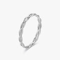 Ailmay Real 925 Sterling Silver Simple Braided Texture Stackable Rings for Women Minimalist Fine Jewelry New Style