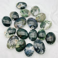 Natural Agate Moss Stone Palm Aquatic Agate Moss Agate Polished Palm Stone
