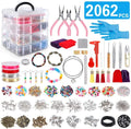 2062Pcs 4 Layers 32 Type Assorted Beads in Acrylic Box with Tools DIY Jewelry Making Kit