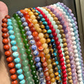 Natural Aquamarine Tiger's Eye Gemstone Round Spacer Loose Stone Beads for Jewelry Making