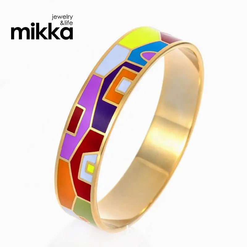 Factory Price Stainless Steel Enamel Cuff Bracelet Bangle Customized Jewelry Bracelet for Women Jewelry Gift