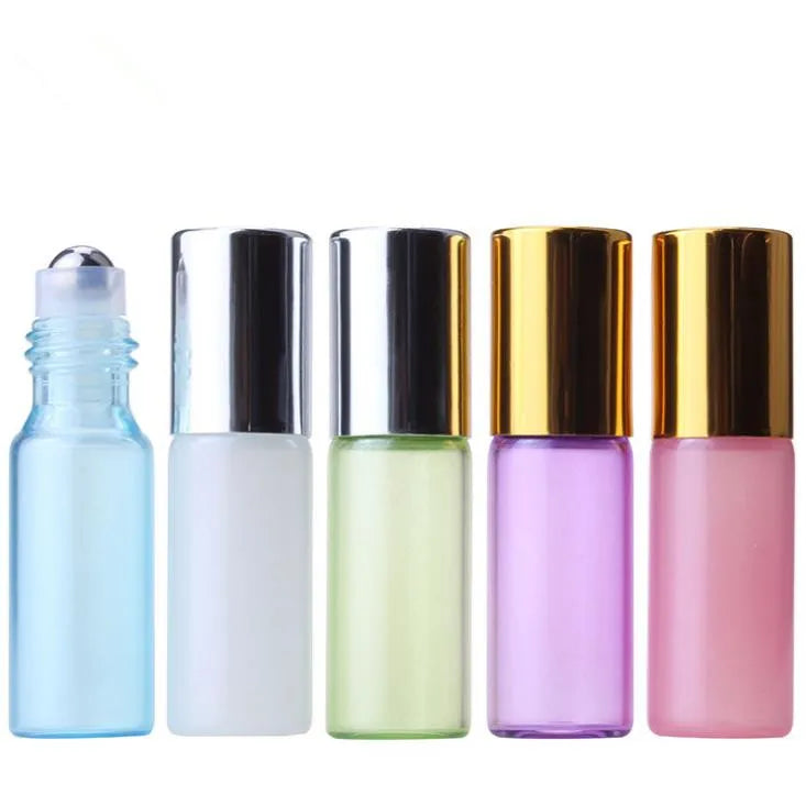 5ml Pearl Green Blue White Purple pink Gold Roller Bottle With Silver/gold Lid/cap for Perfume/essential Oil