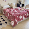 Wholesale Fleece Mink Fur Blanket Flannel Plush Throw Lamb Blanket Cozy Super Soft Polyester Flower Print Blanket