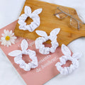 Cute Cartoon Rabbit Ears Solid Color Hair Scrunchies Simple Style Elastic Hair Bands DIY Tie-Dye Hair Accessories for Daily Use