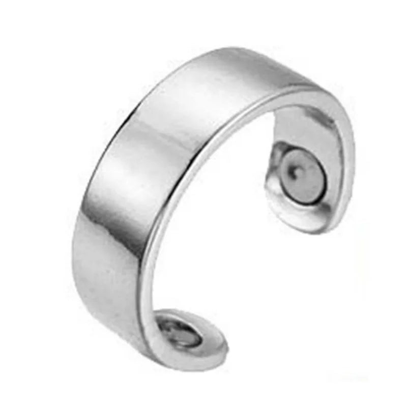 SC Popular Simple Gold Silver Open Rings Trendy Matte Finished Rings Vintage Magnetic Rings for Women Men