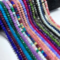 Bulk 3x4mm Multi Colors Dyed Faceted Rondelle Jade Beads Pink Blue Red Jasper Stone Gemstone Beads for DIY Jewelry Making
