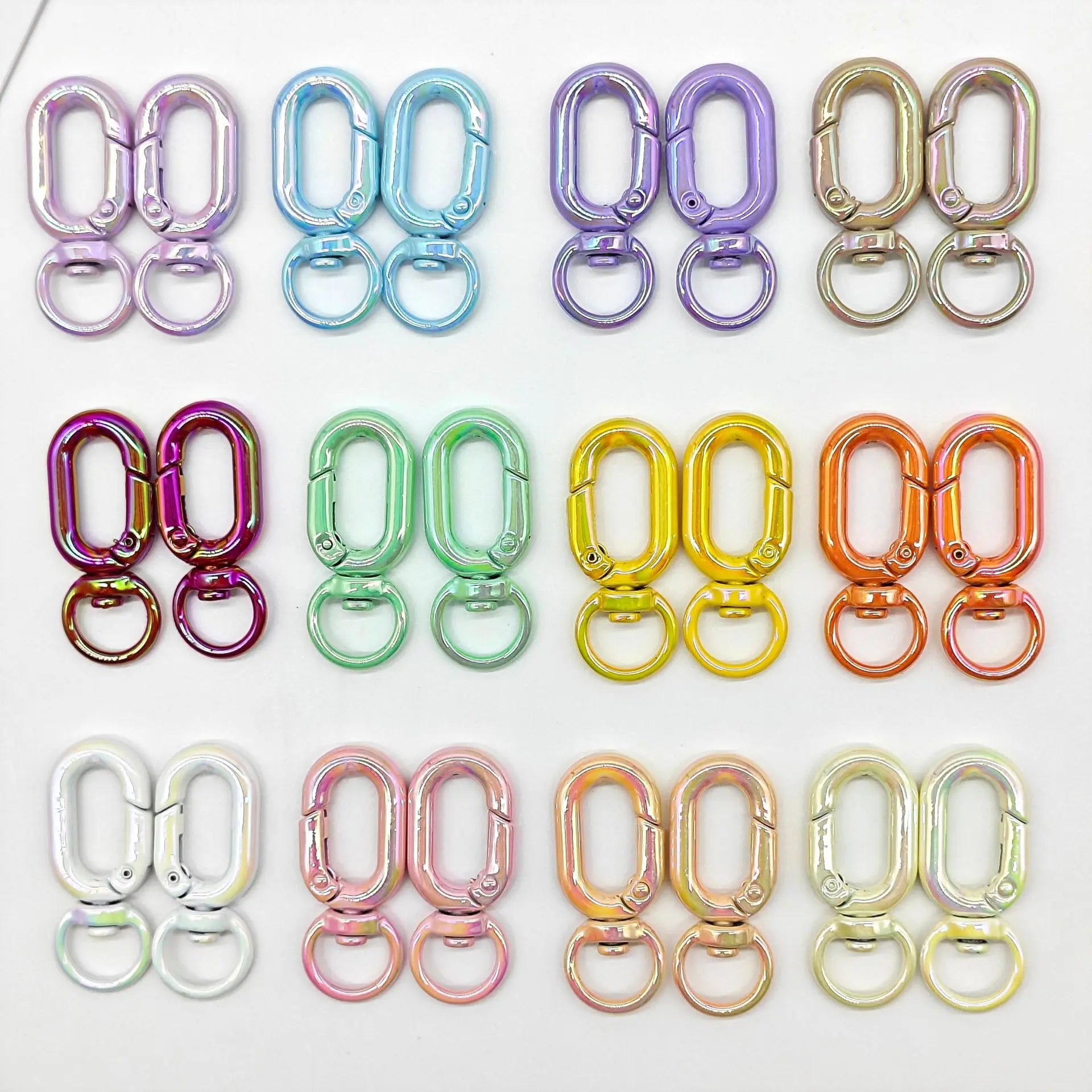 Alloy Swivel Clasps Keychain Clips Bulk Metal U Shaped Connector Trigger Snap Hooks Lobster Claw Clasp