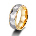 OAHLAN Fashion Jewelry 8mm High Polished Engraving Silver Gold Plated Tungsten Carbide Rings for Men Wedding