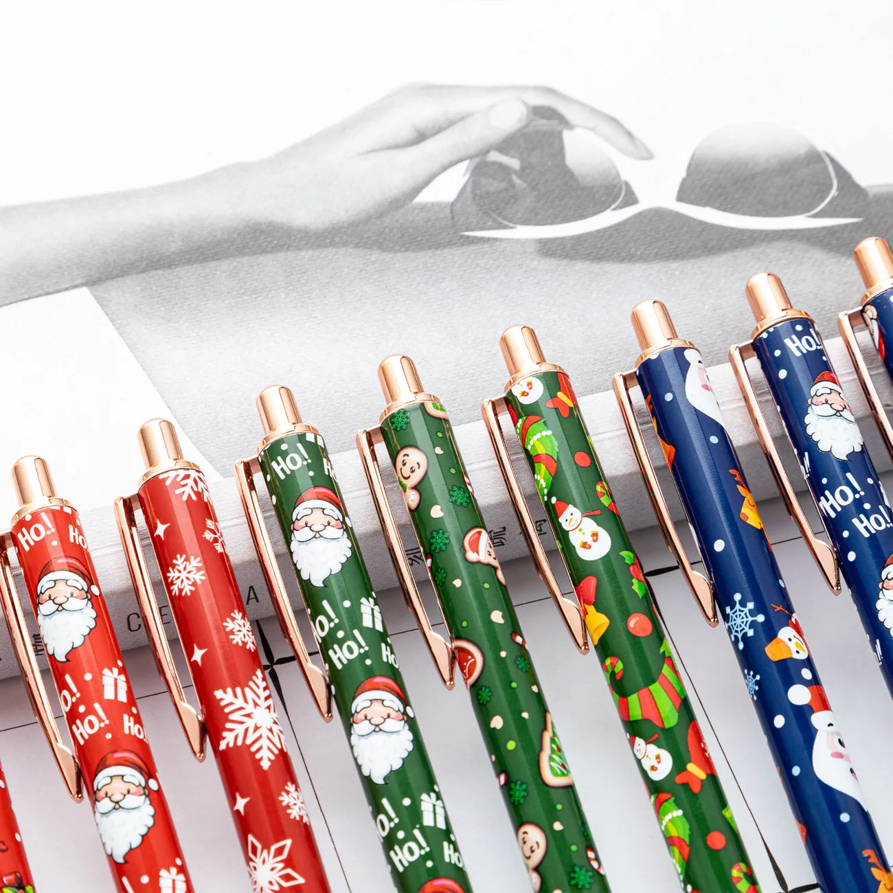 Creative Christmas Series Metal Ballpoint Pen Cute Cartoon Christmas Gift with Heat Transfer Press Spot Christmas Decorative Pen