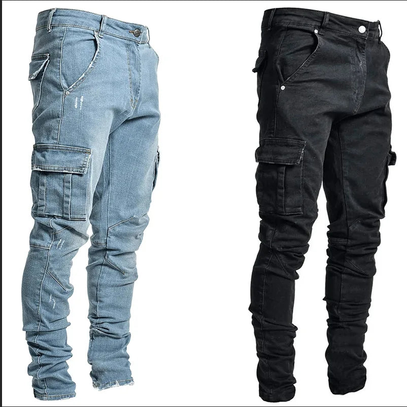 Fitspi Wholesale Jeans Men's Hiphop Side Pocket Skinny Jeans Dropshipping for  Wish Ebay Shopify