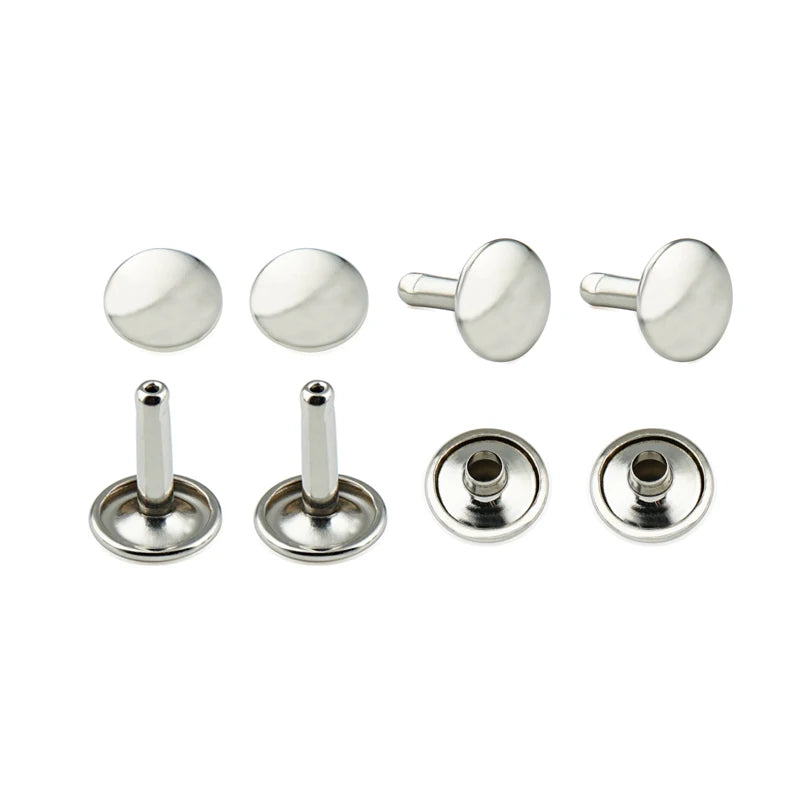 Various Sizes Double Caps Head Metal Rivet Antique Brass Silver Metal Double Cap Rivets for Garments
