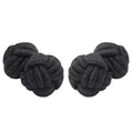 Wholesale Black Elastic Double Silk Knot Cufflinks for Men