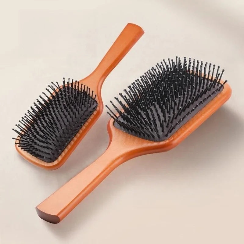Customized Eco-Friendly Natural Wooden Hair Comb Brushes for Fine and Straight Thick and Curly Hair Use for Home