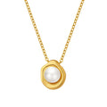 Vintage Jewelry 18k Gold Plated Stainless Steel Chain Link Pearl Necklace Charm Irregular Pendant Necklace for Women