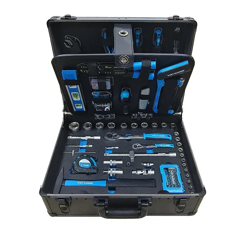 128 PCS Professional Custom Repairing Hand Tools With Aluminum Case for Garage Repair
