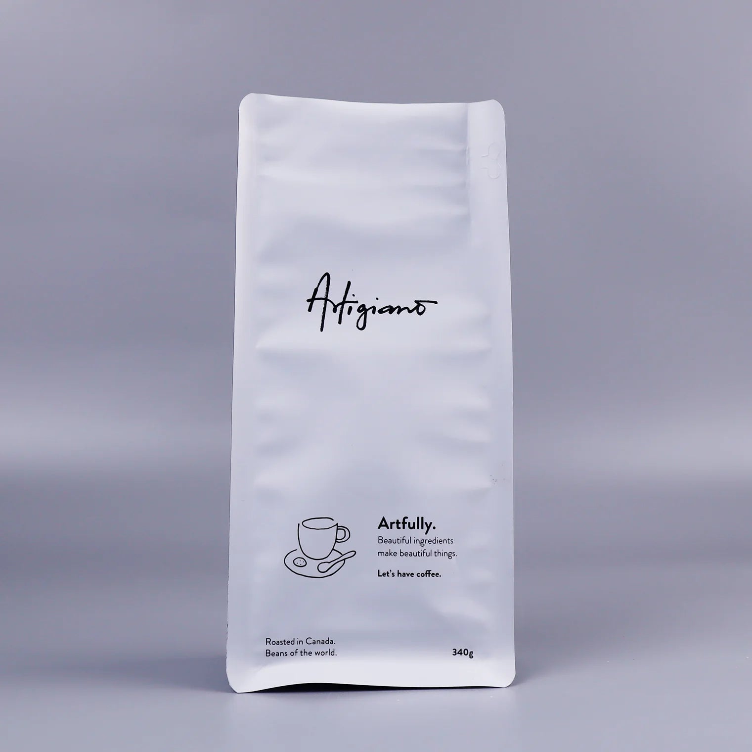 Hot-selling Build--in Zipper Coffee Bags White Food Grade Packaging with Valve Moisture-proof