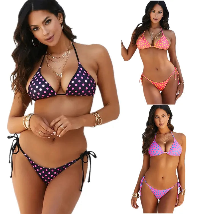 Summer New Designer Ladies Two Piece Swim Suit Set Sexy Cover up Women Thong Bikini Swimwear with Leopard Print Beachwear