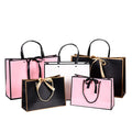 Wholesales Custom Full Color Printed Shopping Cosmetic Gift Paper Bag With Ribbon Handle