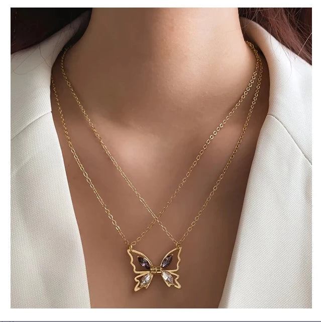 VKME New Fashion Butterfly Necklace for Women Jewelry