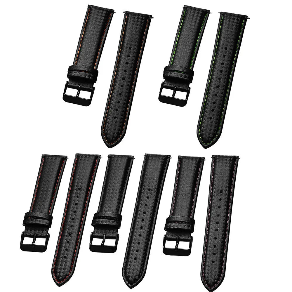 Genuine Leather Woven Watch Band with Quick Release for Huawei Samsung Galaxy Watch 6 5 Pro Universal Strap Textured Design