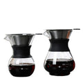 Factory Directly Borosilicate Glass Coffee Pot Pour Over Coffee Maker with Rubber Sleeve BPA Free Lead Free Handmade