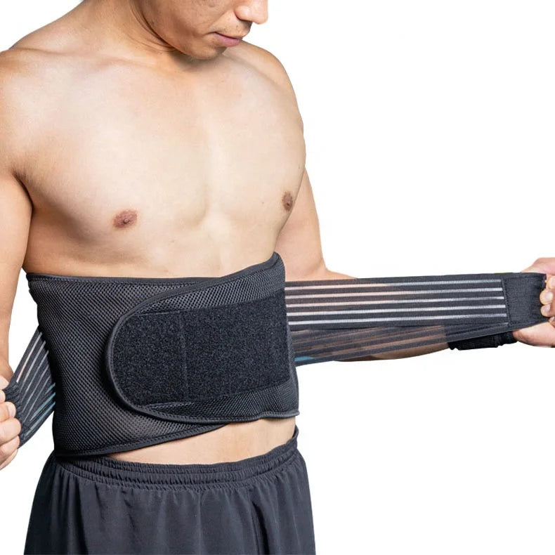 Adjustable High Elastic Waist Trimmer Men's Abdominal Support Belt with Back Brace Protective Function MegaBDM