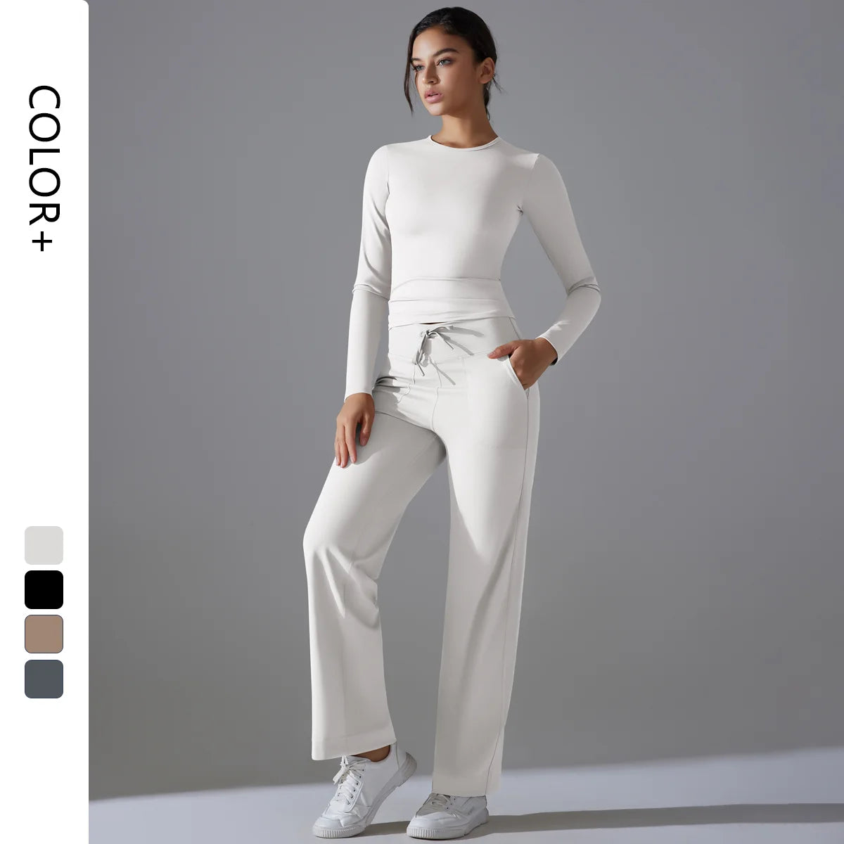 Long Sleeve Two Pieces Yoga Set HighQuality Drop Shipping Yoga Top for Women Fitness Long Leggings Sets