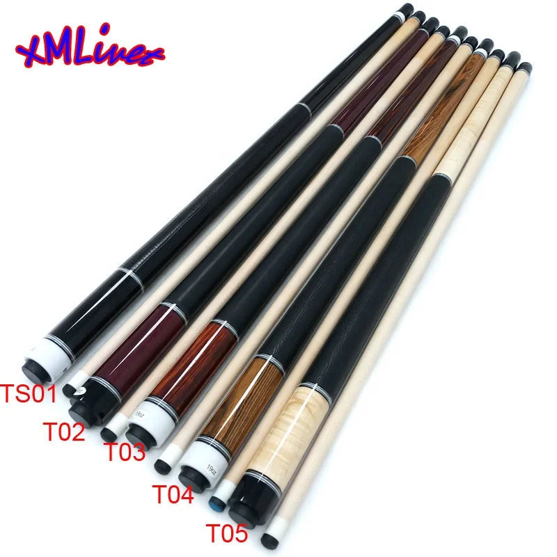 Xmlivet 5color Wooden Inlay Handmade Billiards Pool Cue Sticks with Real Leather Grip Wholesale