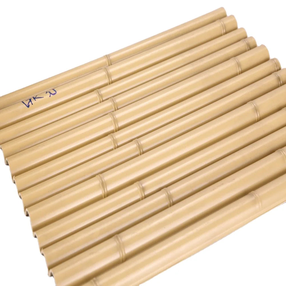 HDPE Fire-Resistant Indoor Artificial Bamboo Fence Panel Synthetic Bamboo Cladding Cover for Outdoor Use