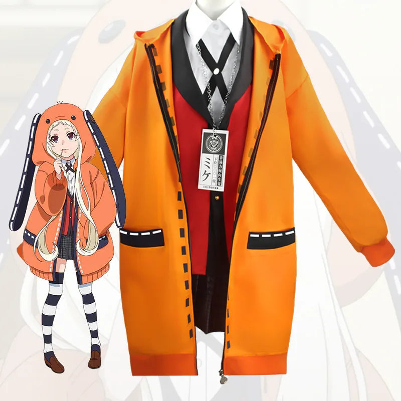 Anime Kakegurui Yomoduki Runa Jacket Hoodie Coat Yumeko Jabami Cosplay Costume JK School Girls  Uniform Costume