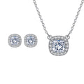 Daidan 925 Silver Necklace With Zircone Square Pendant Fancy Wedding Luxury Women Necklace