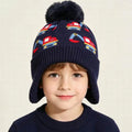 Hight Quality Winter Kids Boy Hat Beanie Earflap Warm Fleece Lined Jacquard Excavator Hats for Age 3-8years