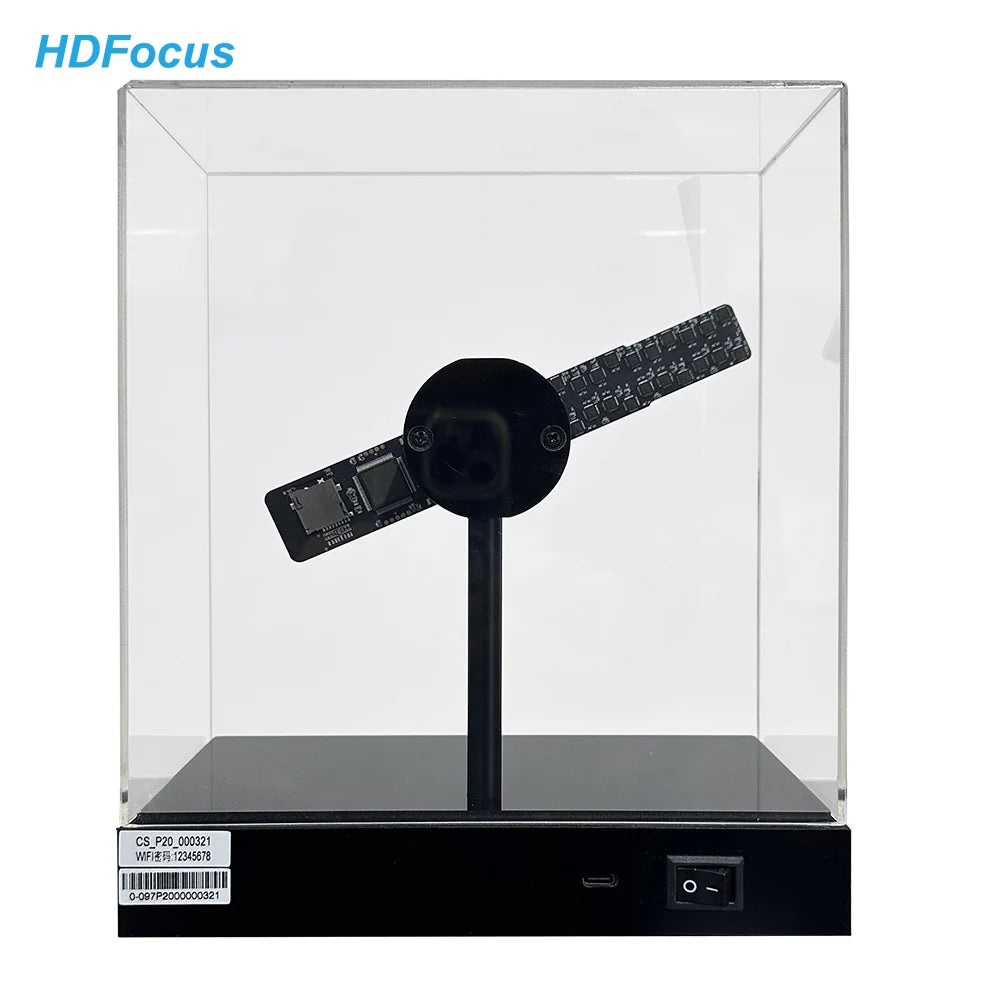 Ventilator Advertising Desktop Small Holographic Projection Fan With Acrylic Case Built-In Battery 3d Hologram Fan for Gift