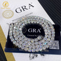 Hip Hop Jewelry Hand Setting 925 Sterling Silver VVS Moissanite Lab Diamond Bling Iced Out Tennis Chains Necklace