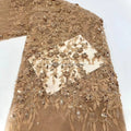 HY3098 Hot Sell Sequin 3d Beaded Lace Embroidery Lace Fabric for Party Dresses