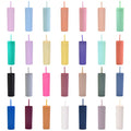 Stock 16oz Double Wall Reusable Plastic Tumblers Colored Tumblers Cups with Lids and Straws Reusable  Plastic Tumblers