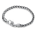 Vintage Design S925 Silver Vajra Bracelet Men's Fashion Whip Chain Six-character Mantra Bracelet