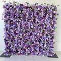 New Arrival Wedding Decoration Purple Flower Wall Backdrop 8x8ft Artificial Silk Flower Backdrop Arch for Photo Events Backdrop
