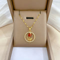 8g  Rose-tulip Hollow Ring Pendant Stainless Steel Necklace for Women and Girls