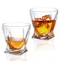 Glass Cup Crystal Unique Heavy Base Whiskey Shot Glasses Lead-Free Twist Whiskey Tasting Glass for Home Party Bar