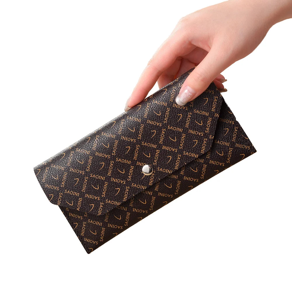 Best-Selling Women's Long PU Leather Envelope Wallet Soft and Stylish with Polyester Lining Inexpensive Option