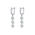 Daidan Zirconia Earrings Jewelry Silver Hoop Earrings 925 Sterling Fine Jewelry Bling Hoop Floating Three Cubic Zircon Earrings