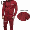 Wholesale OEM Custom Design Men Fall Winter Sports Tracksuit Training Gym Jogging Plain Two Piece Suits