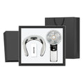 Customizable Luxury Neck Massager with Foldable Fan Corporate Logo Promotional Office Gift Set Factory Customization