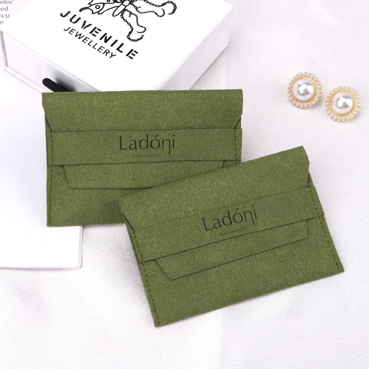High End Microfiber Envelope Jewelry Pouch Custom Embossed Printed Custom Color & Size Bell Packing Jewelry Bag