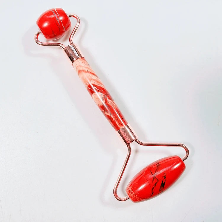 Huiying Natural red jasper roller reduce wrinkles aging jade stone facial roller