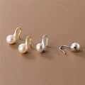 SP Sweet Fashion S925 Silver 18K Gold Plated Freshwater Pearl 925 Sterling Silver Earrings for Women