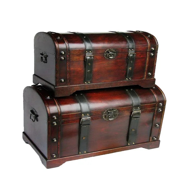 Hot Selling Large Vintage Chinese Wooden Trunk Polished Decorative Storage Trunk