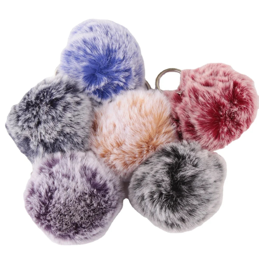 Gray Monster Fur Wizard Beige Pompom Keychain Plush Pop  for Bag Decoration Chic Keyring